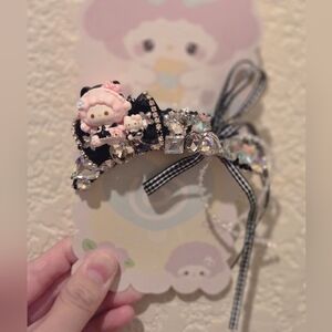 Crescent Moon Rhinestones Hair Clip